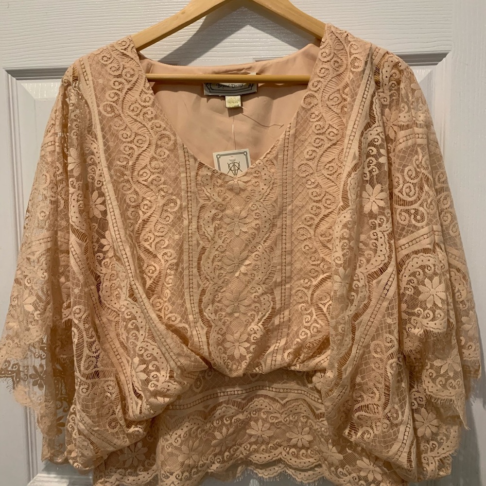 Vintage lace peach dressy shirt